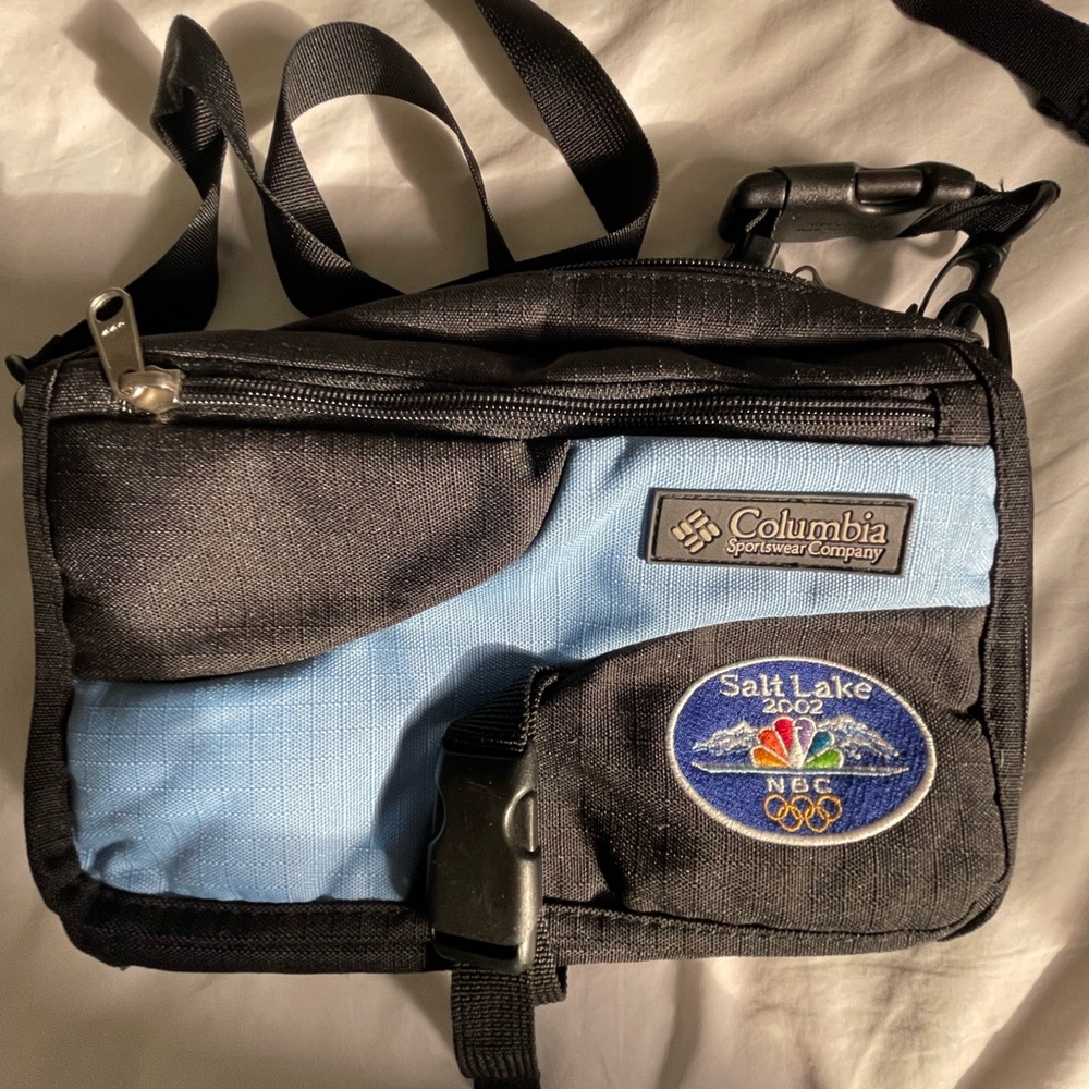 Columbia Black and Blue Crossbody Bag